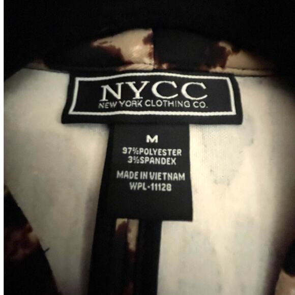 NYCC - WOMAN M Coat Pockets - Leopard Print - Open Front - Stretch Woven - EUC - Picture 3 of 6